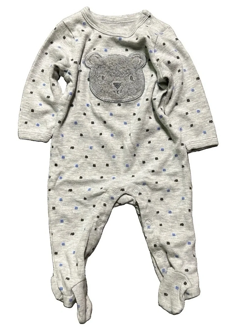 Baby Footie Pajamas Dogs Bears 2 Way Zipper Size 0-3 Months